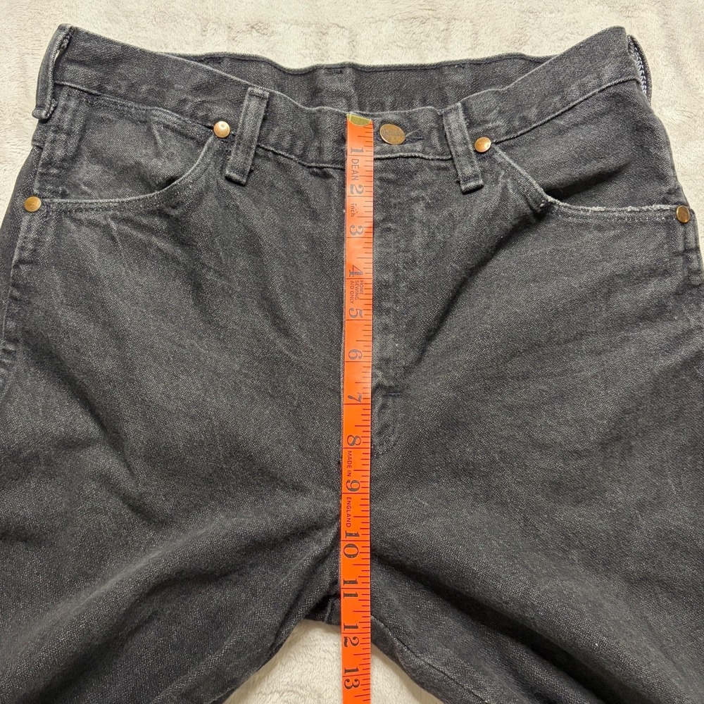 VTG 70s Wrangler Jeans 936BLK (Fits 31x34) Cowboy Cut Black Scovill Zip USA Made - Picture 9 of 10
